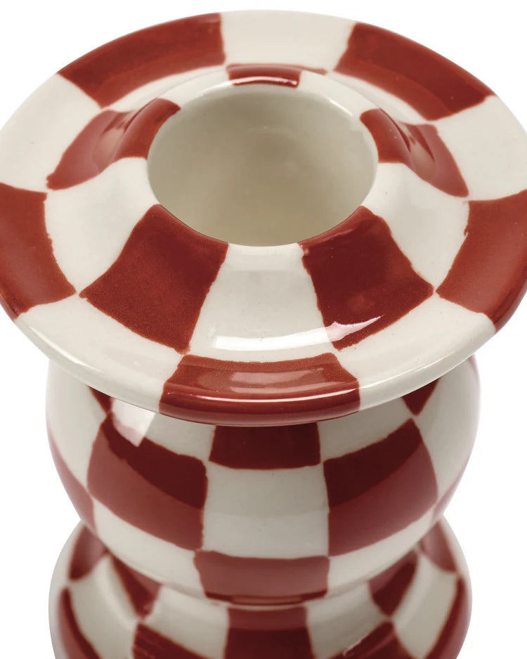 Candle holder n°2 red/white Les Objets Mouleversants fra Serax