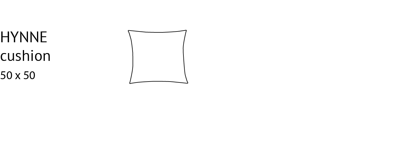 Hynne utendørs 50 x 50 pyntepute - Tegning 2