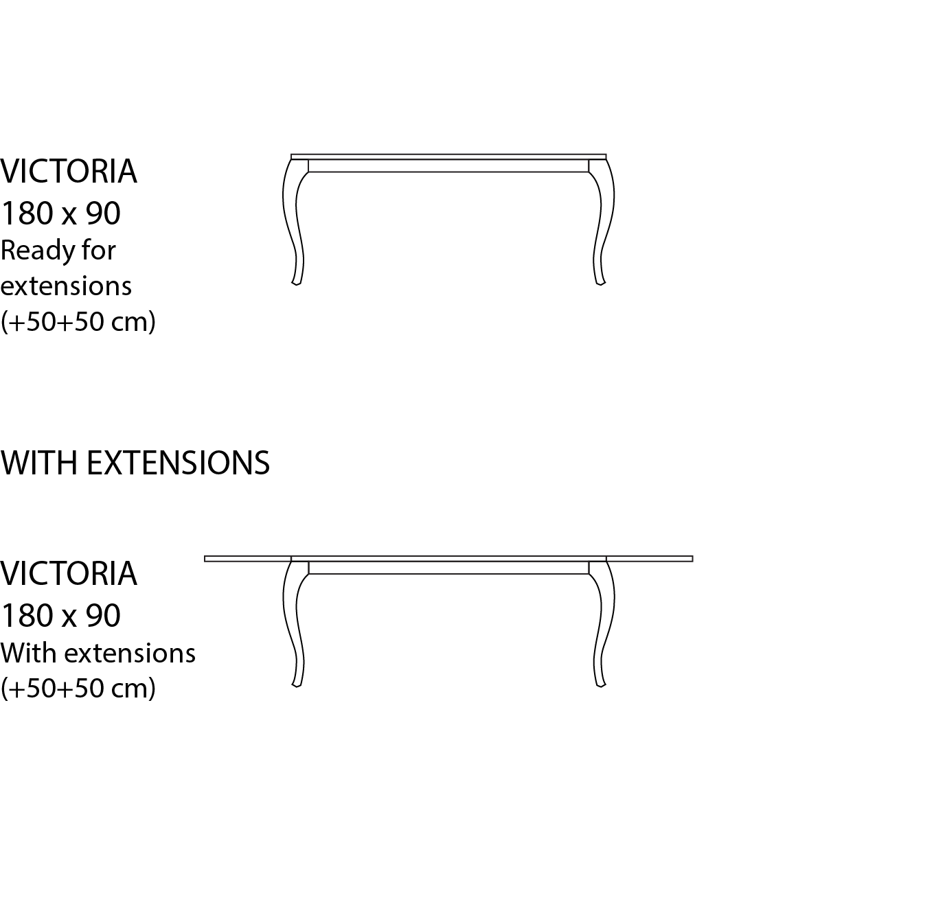 Victoria dining table - Tegning 1