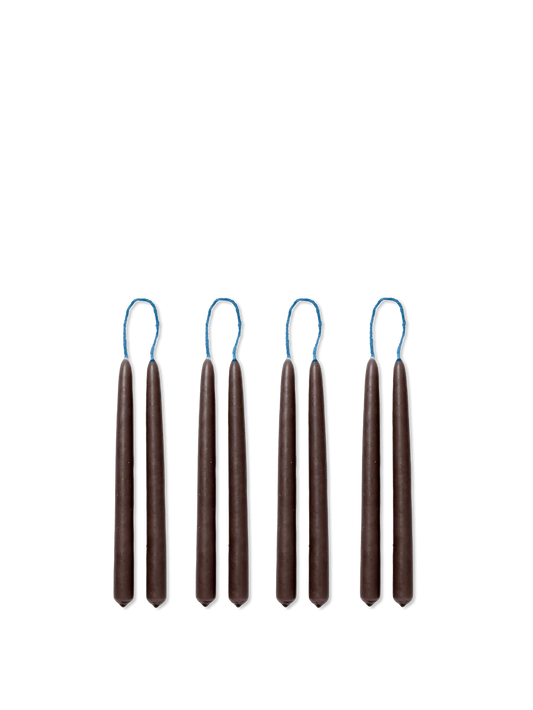Ferm Living – Dipped Candles, sett med 8 – Brown fra Ferm Living
