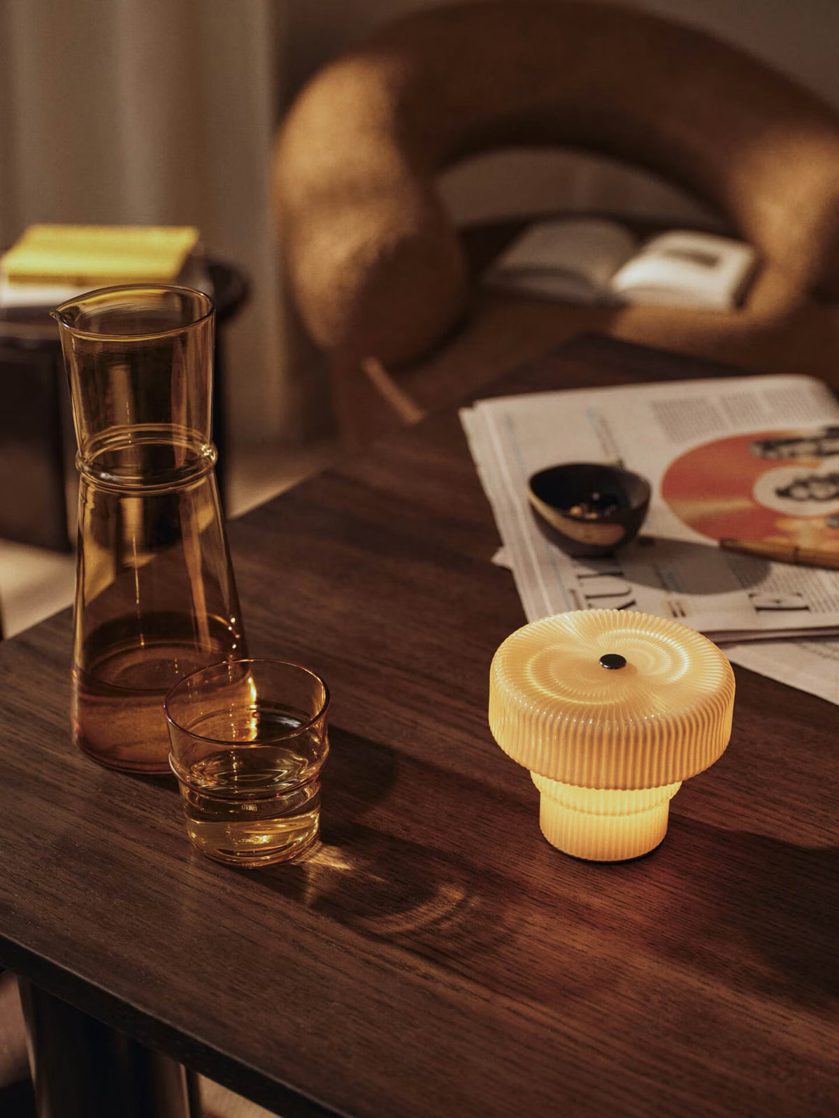 Ripple portabel lampe, Oat fra Ferm Living