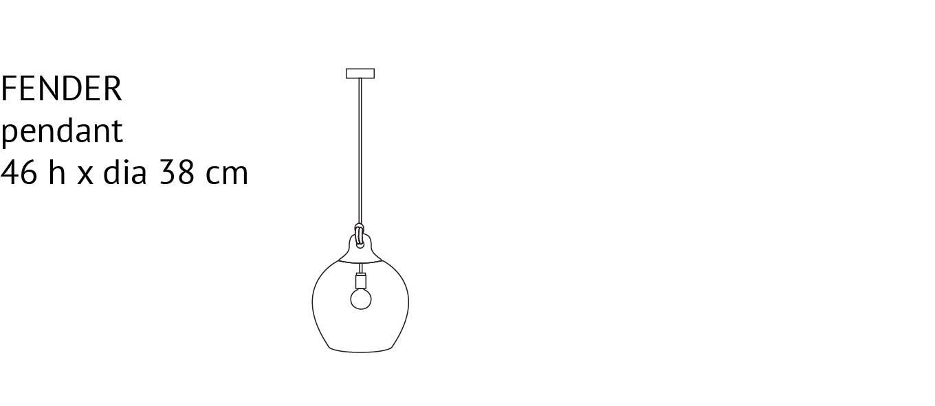 Fender pendellampe - Tegning 1