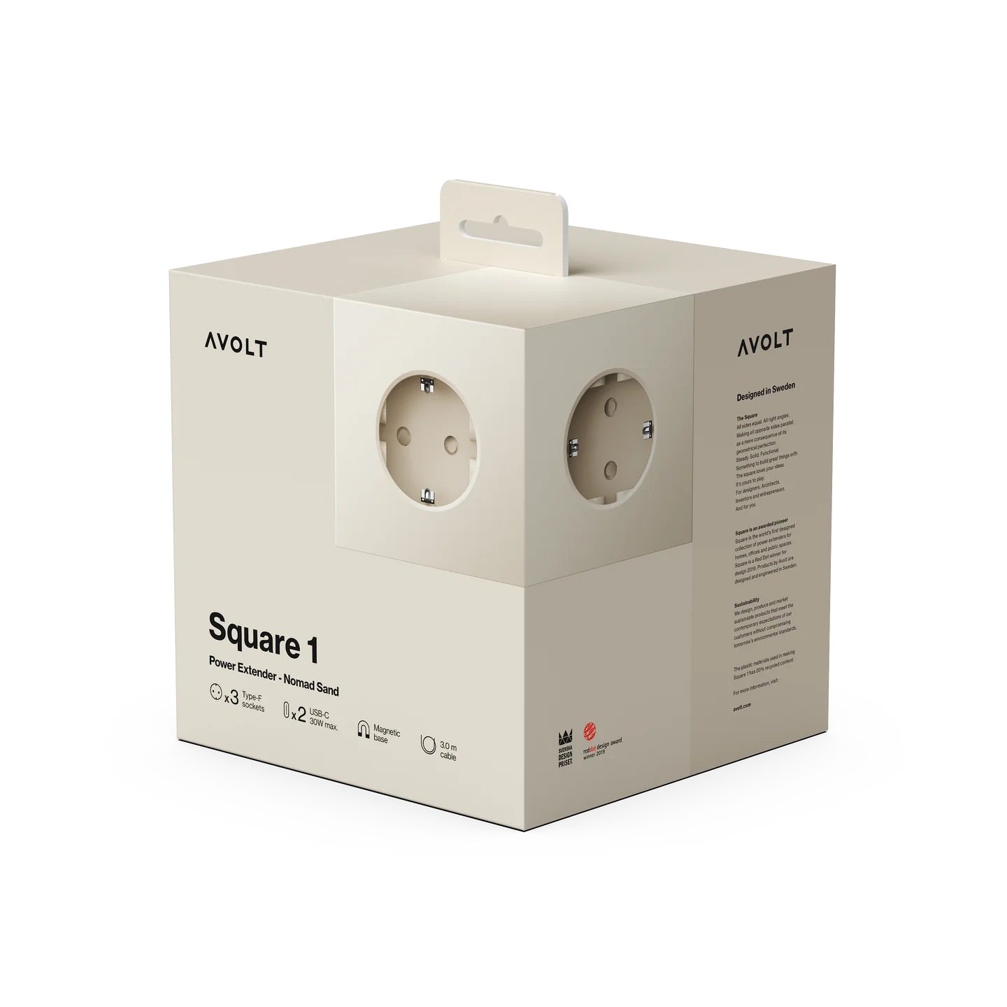 Square 1 – Nomad Sand USB-C (3 m) fra Avolt