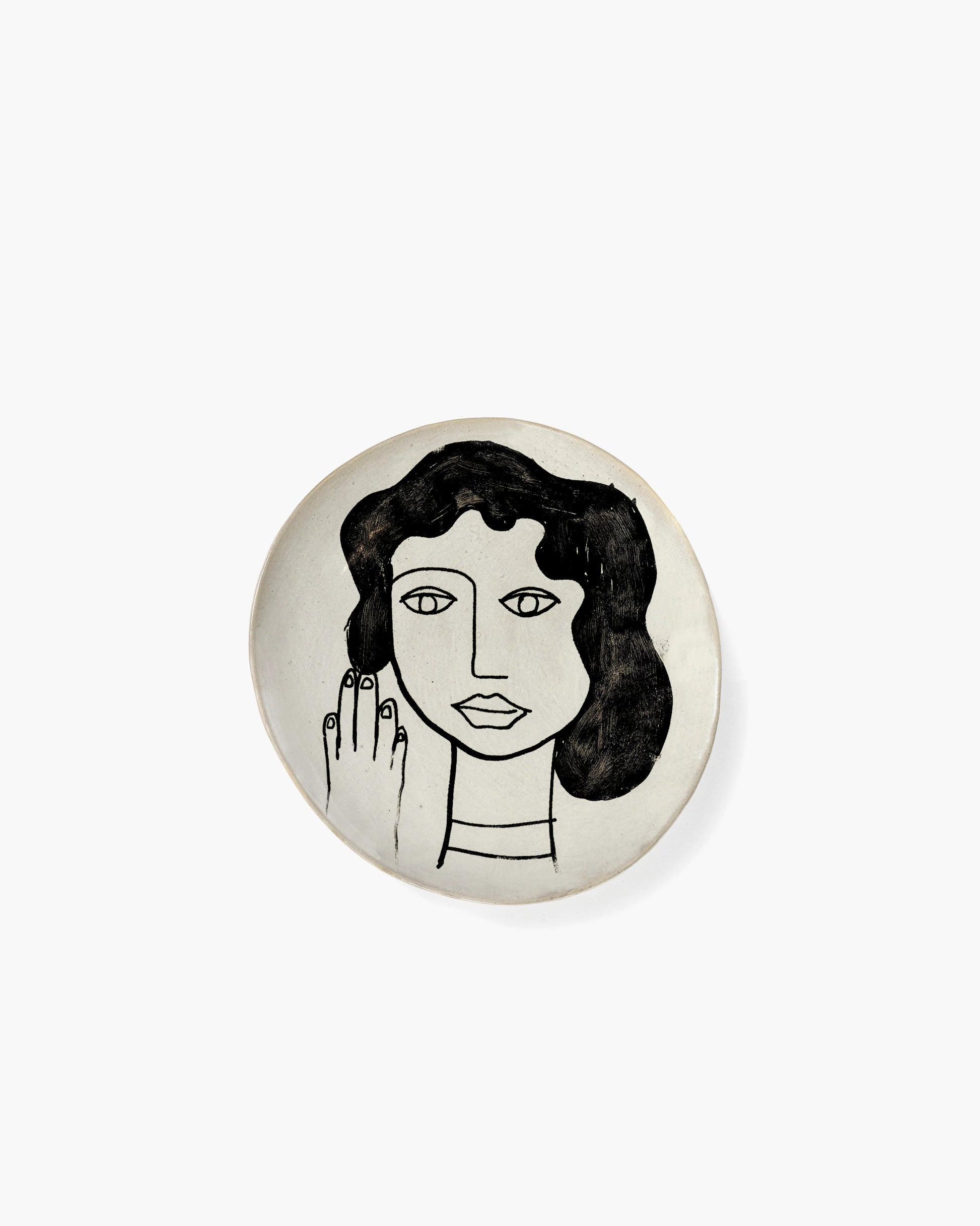 Plate M Off White Black La Mère