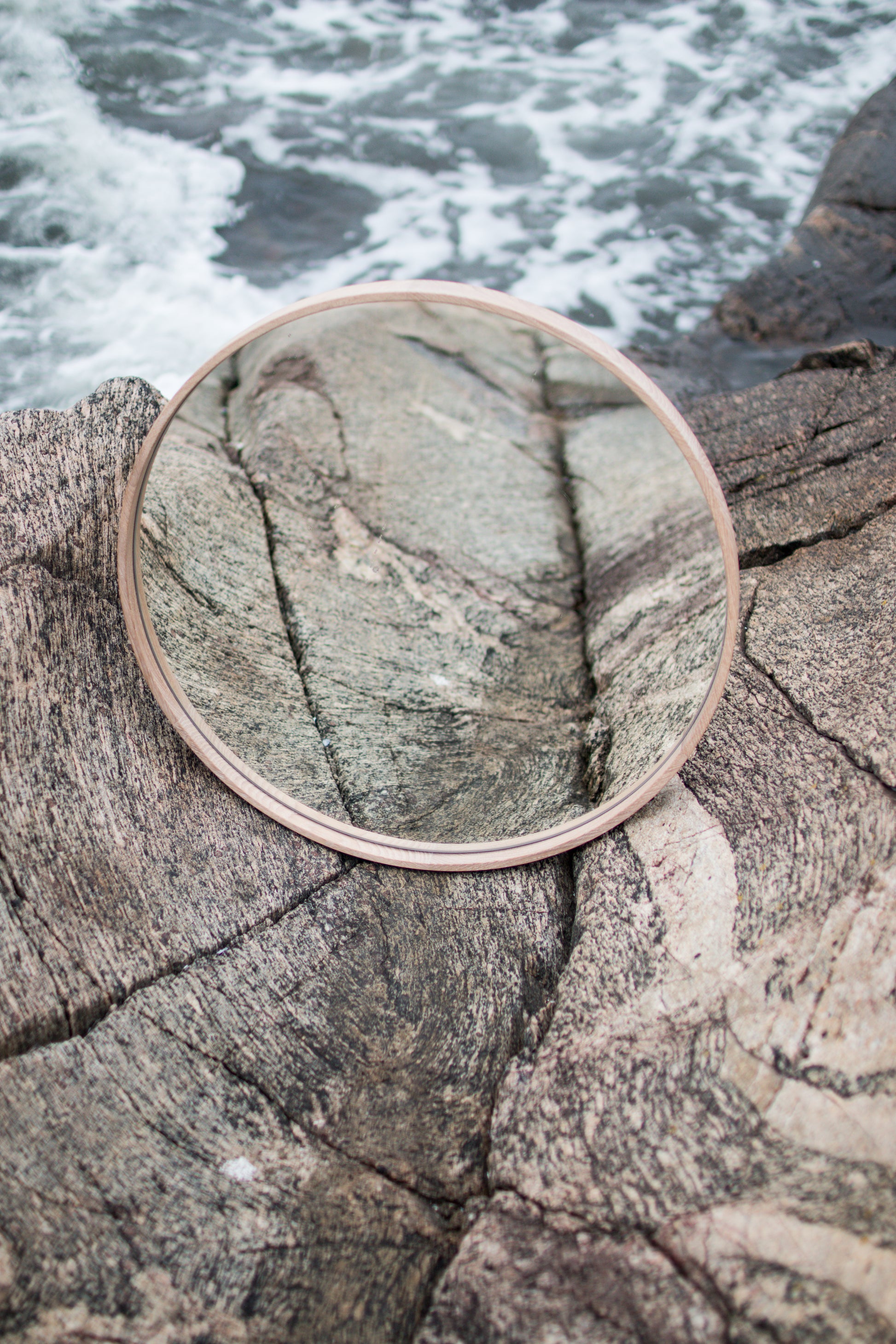 Olle speil 40 centimeter hvit oljet fra ygg&lyng