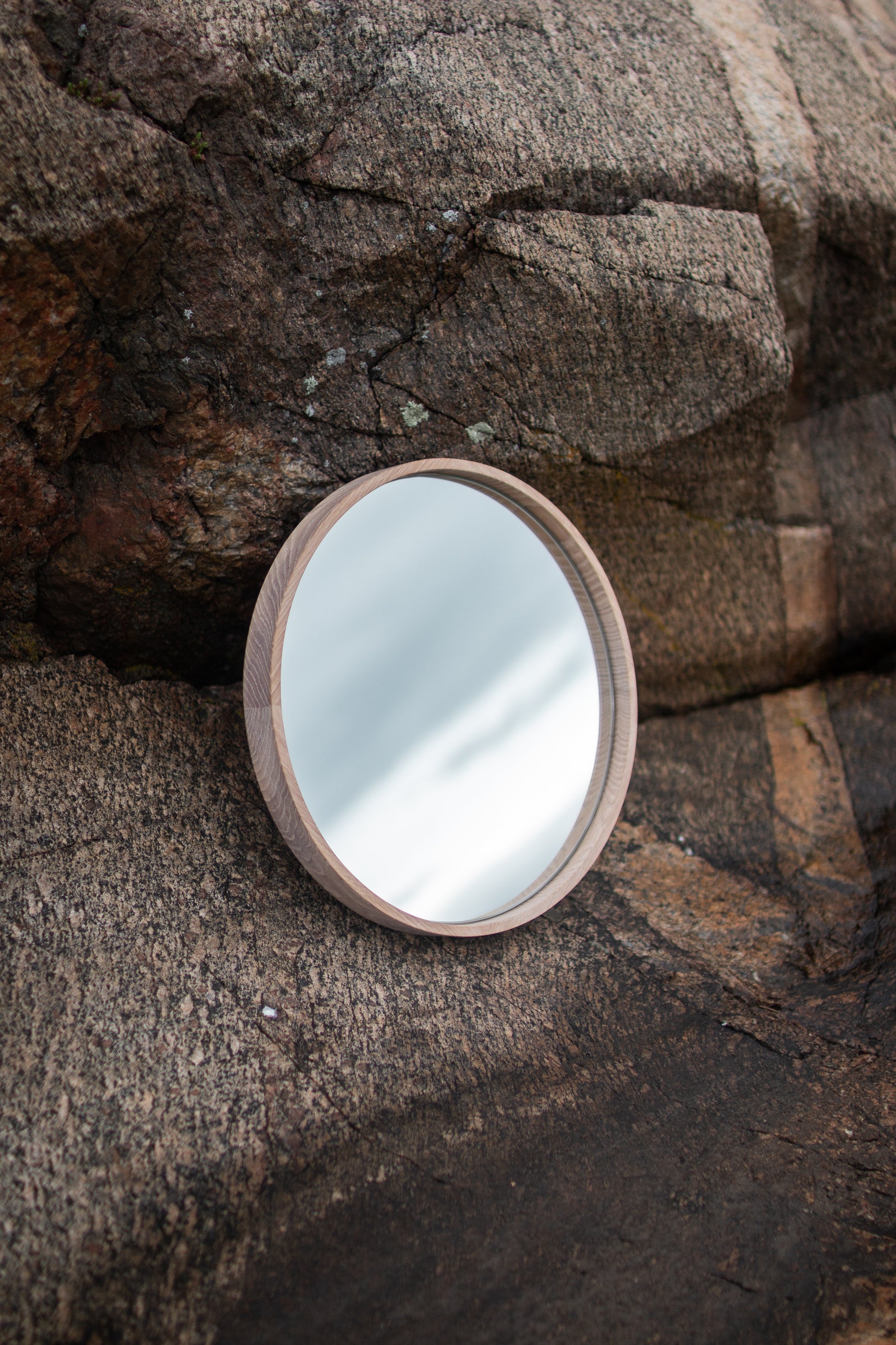 Olle speil fra ygg&lyng, 40 centimeter i hvit oljet.