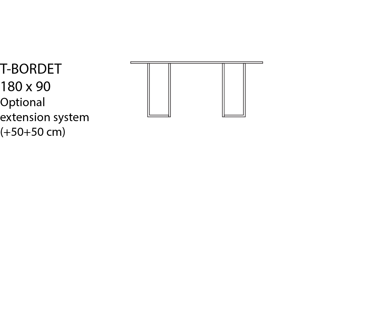 T-bordet dining table extensions - Tegning 2