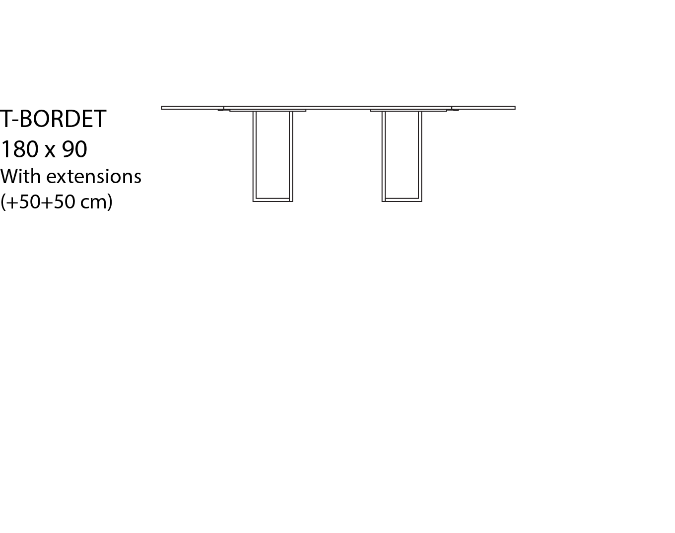 T-bordet dining table extensions - Tegning 5