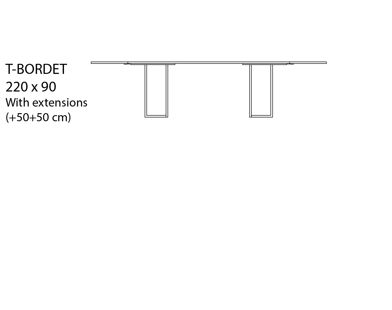 T-bordet dining table extensions - Tegning 6