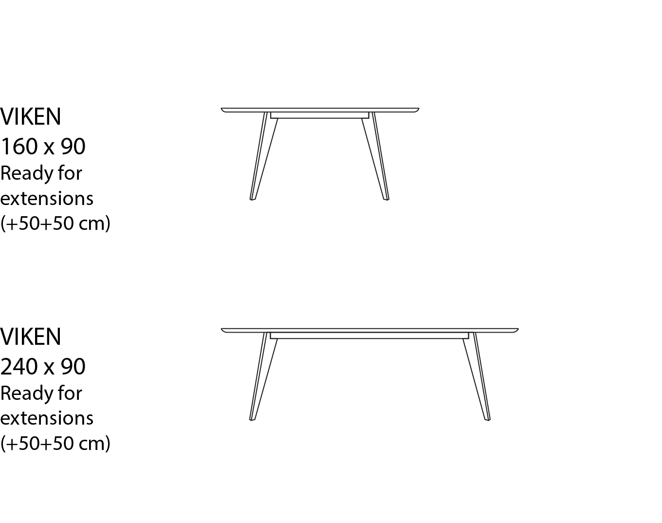 Viken dining table extension - Tegning 1