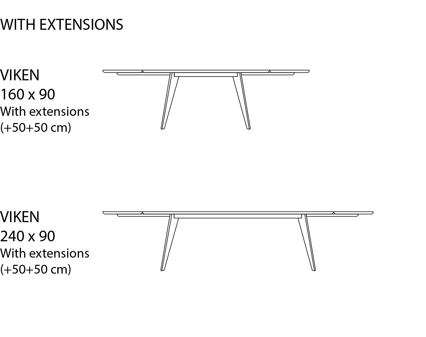 Viken dining table extension - Tegning 4