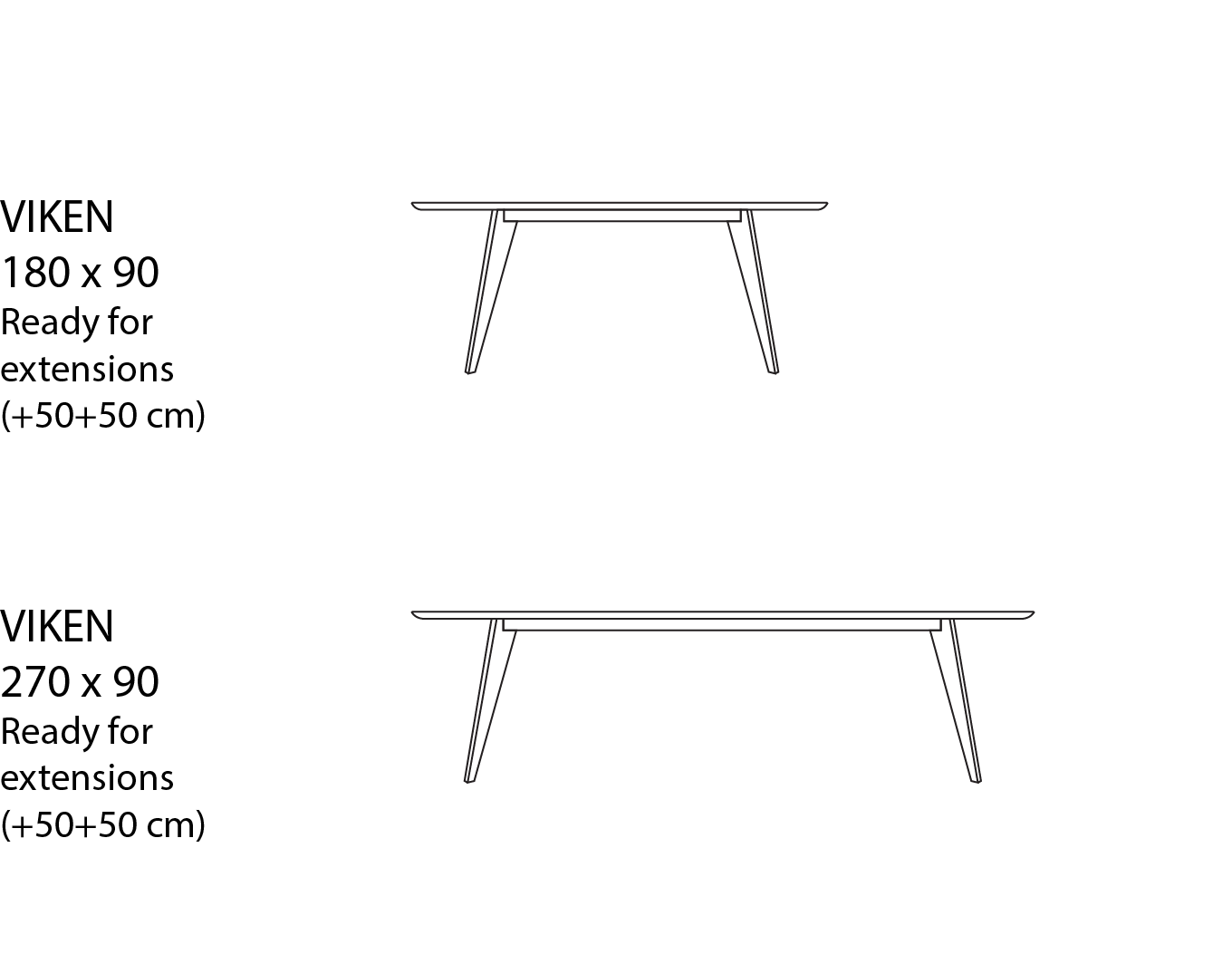 Viken dining table extension - Tegning 2