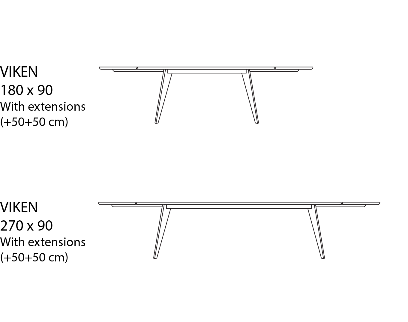 Viken dining table extension - Tegning 5