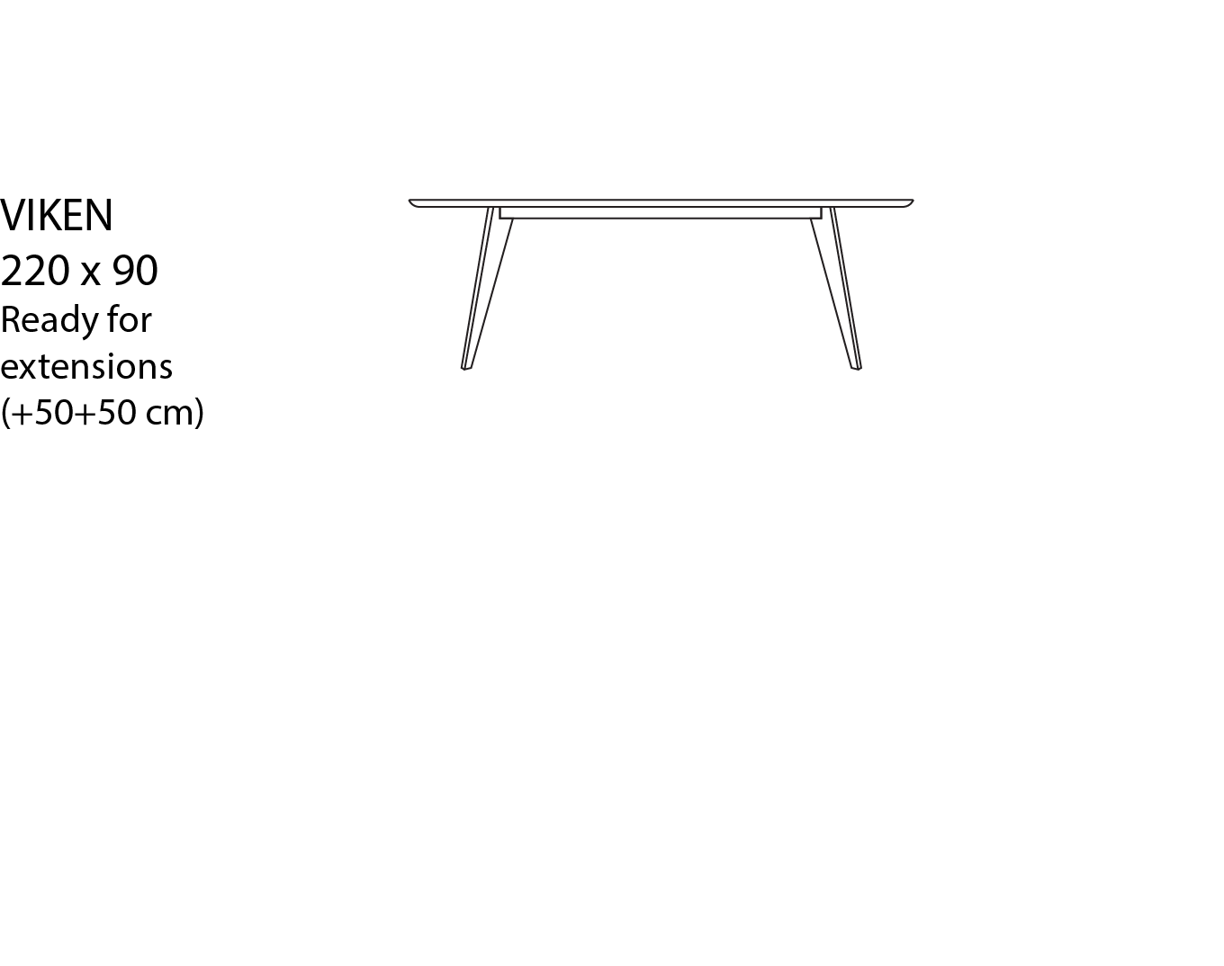Viken dining table extension - Tegning 3