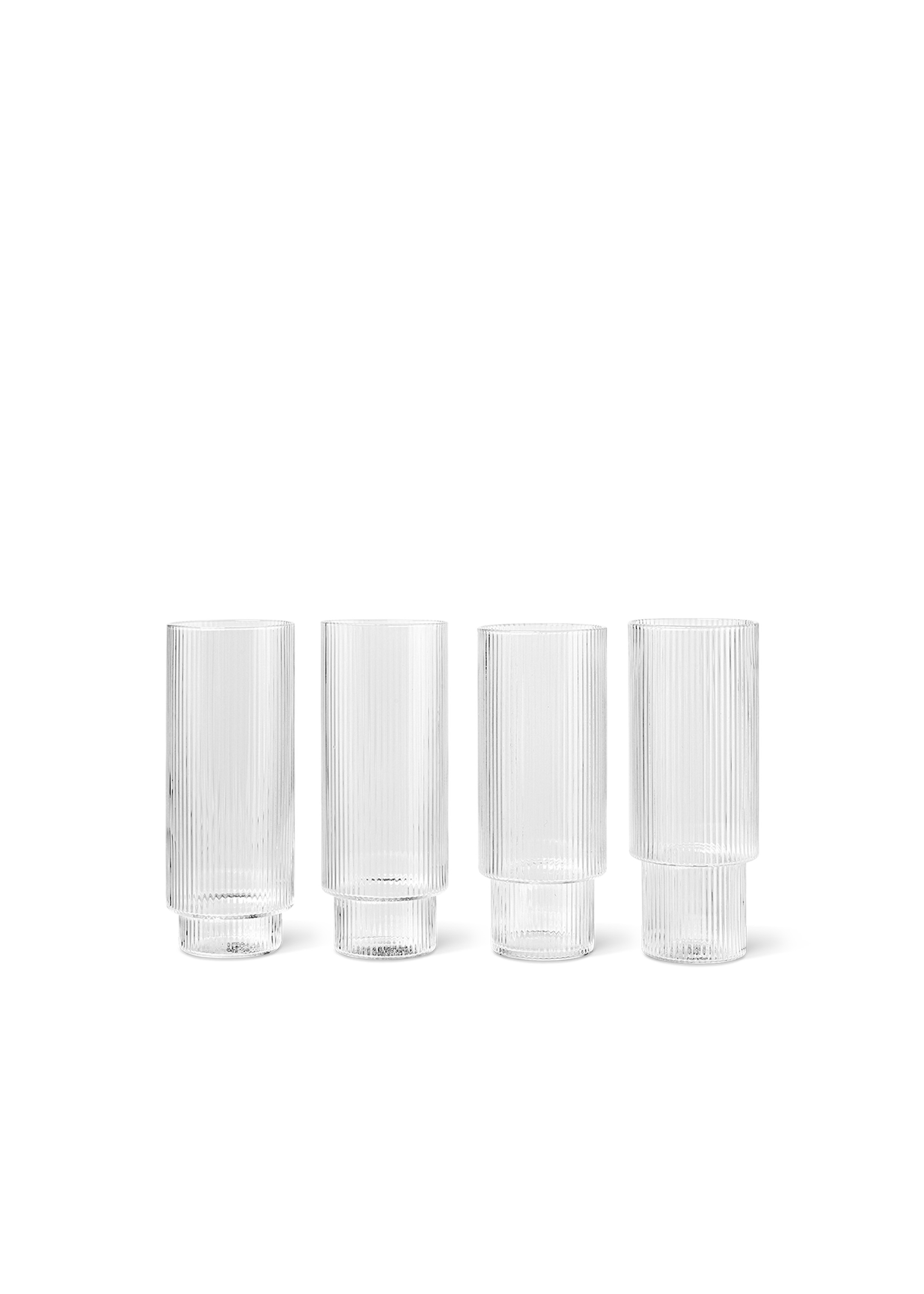 Ripple Long Drink Glasses, 4 stk