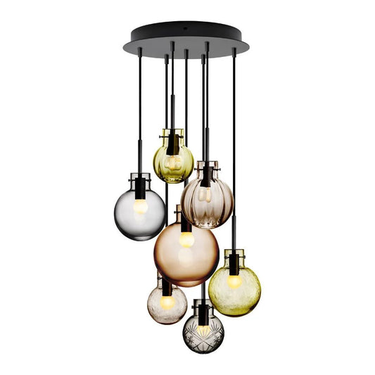 Fjellglød krystallkuler 7 stk fra Hadeland Glassverk